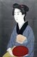 Japan: A waitress with a red tray. Goyo Hashiguchi, early 20th century